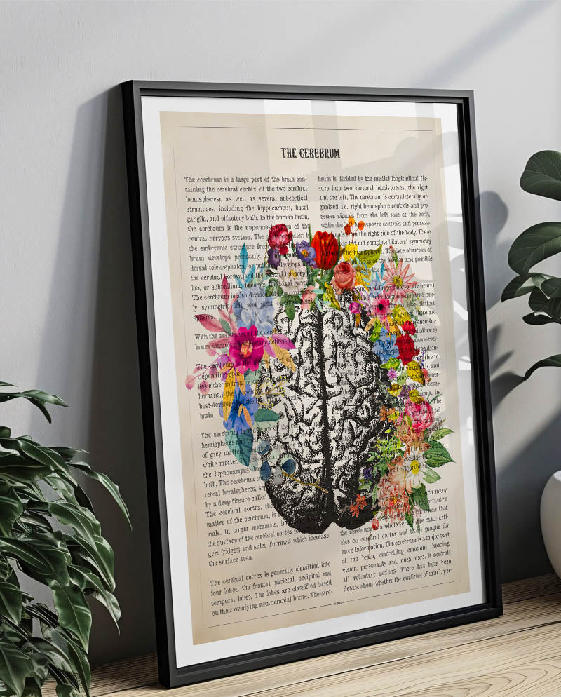 Brain Anatomy Flower Print