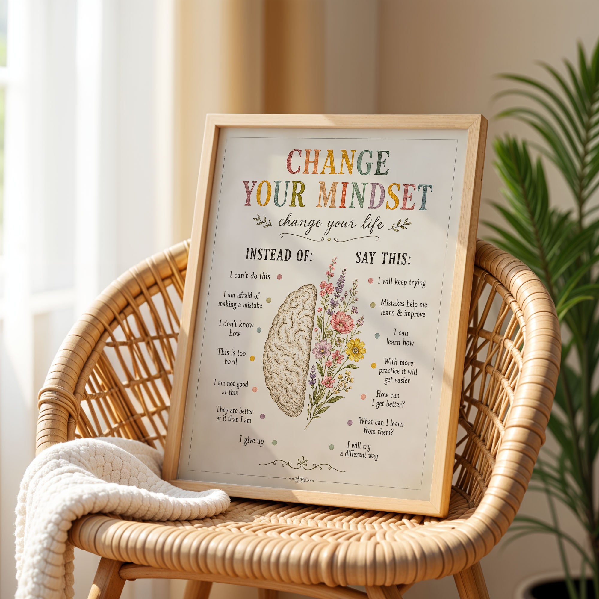 Change Your Mindset Poster Growth Mindset Classroom Chart