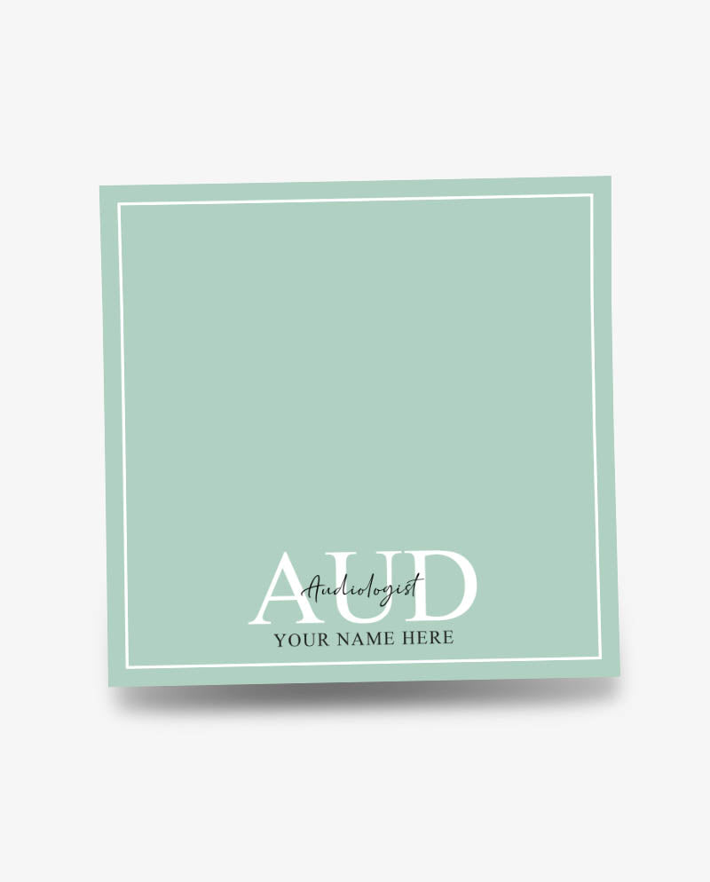 Personalized AUD Sticky Note Pad For Audiologist - 50 Sheets