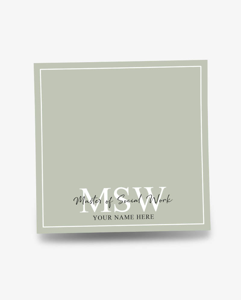 Personalized MSW Sticky Note Pad For Master of Social Work - 50 Sheets