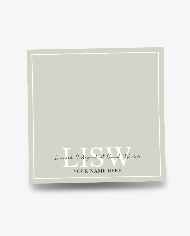 Personalized LISW Sticky Note Pad For Licensed Independent Social Worker - 50 Sheets