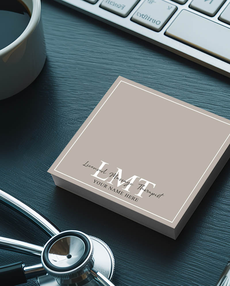 Personalized LMT Sticky Note Pad For Licensed Massage Therapist - 50 Sheets