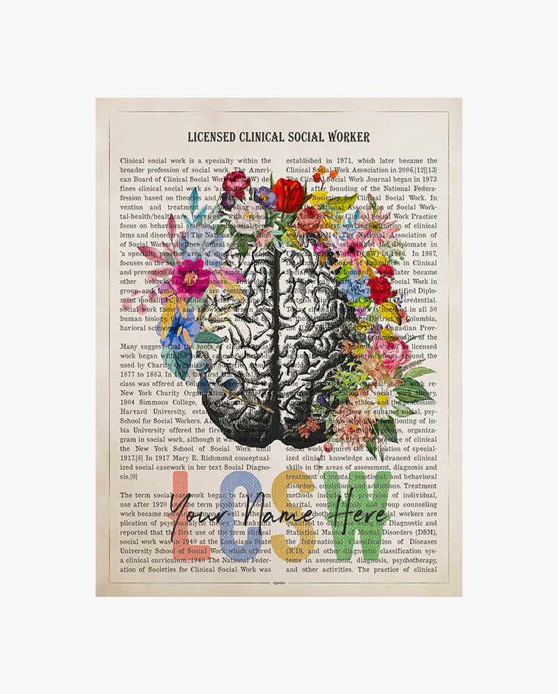 Personalized LCSW print for Licensed Clinical Social Worker