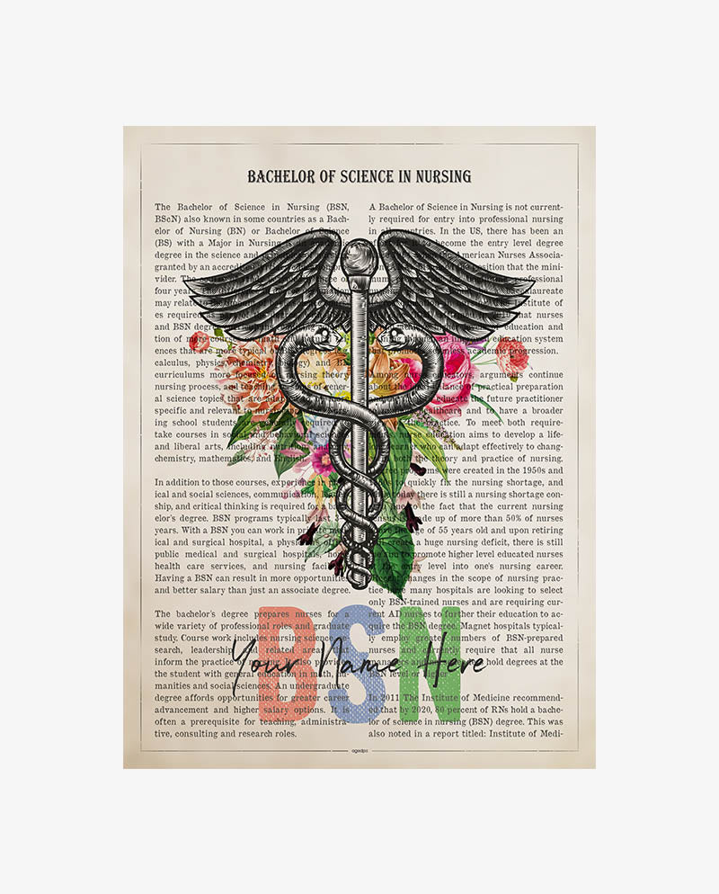 Personalized BSN print for Bachelor of Science in Nursing