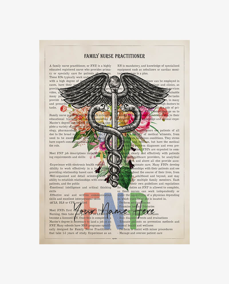 Personalized FNP print for Family Nurse Practitioner