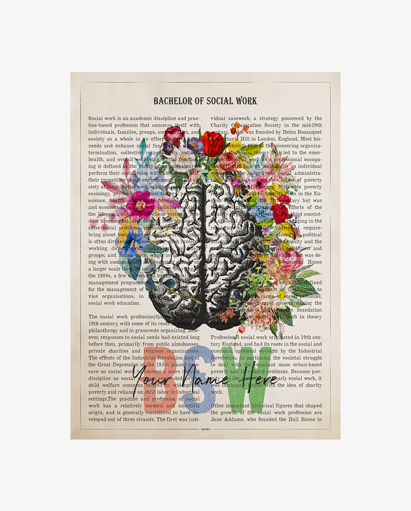Personalized BSW print for Bachelor Of Social Work