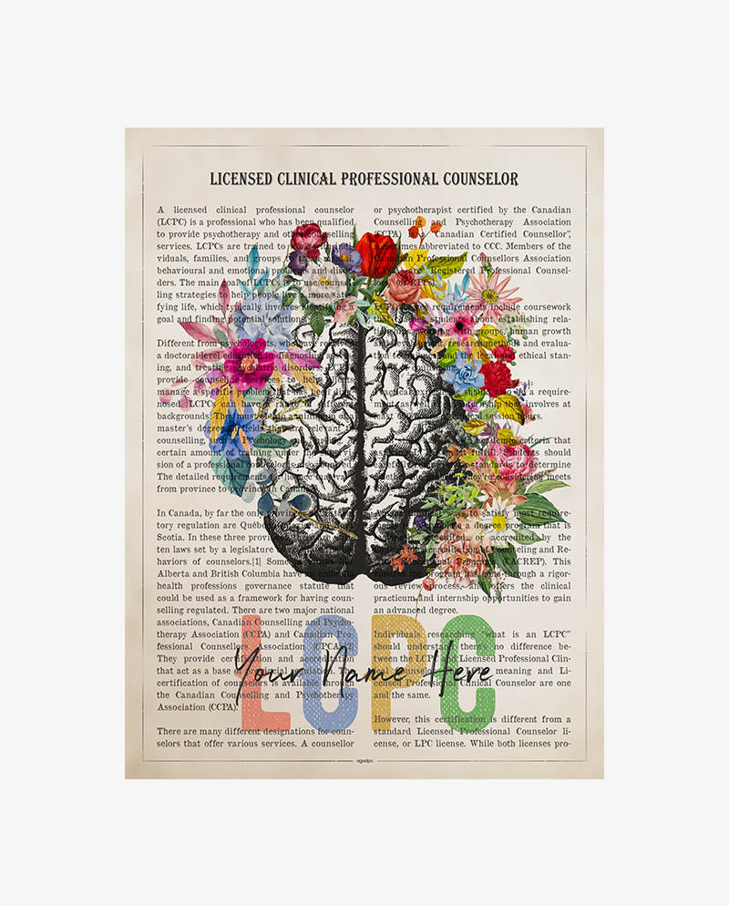 Personalized LCPC print for Licensed Clinical Professional Counselor