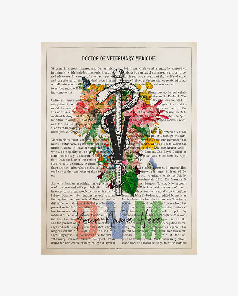 Personalized DVM print for Doctor of Veterinary Medicine
