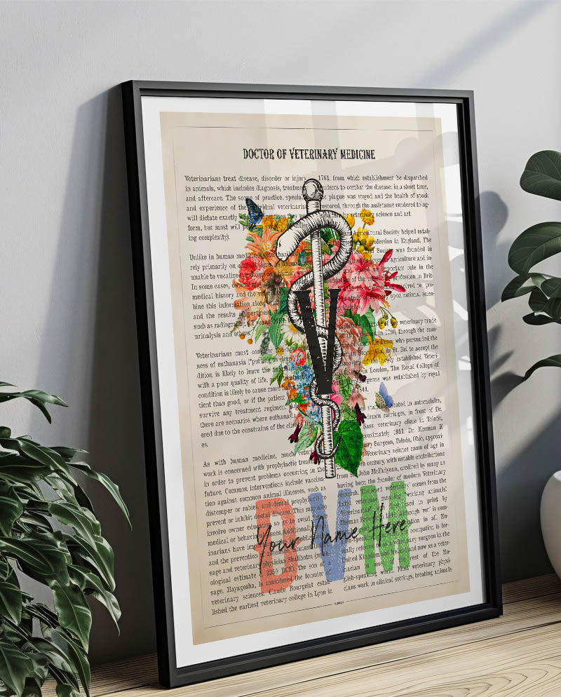Personalized DVM print for Doctor of Veterinary Medicine