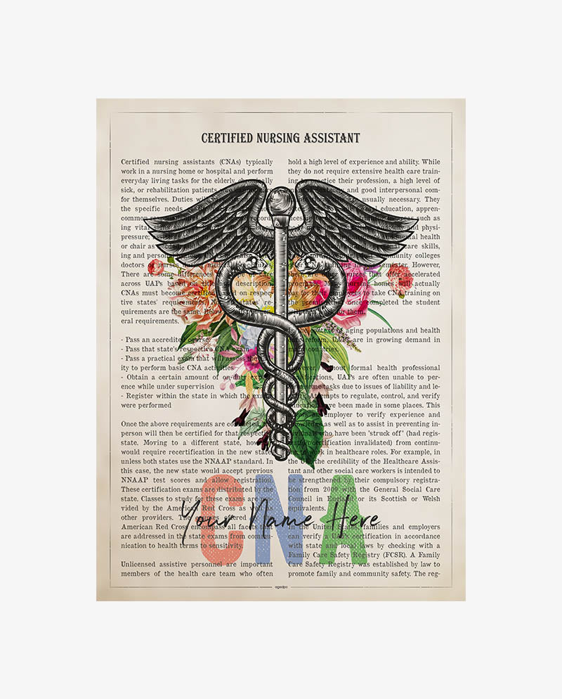 Personalized CNA print for Certified Nursing Assistant