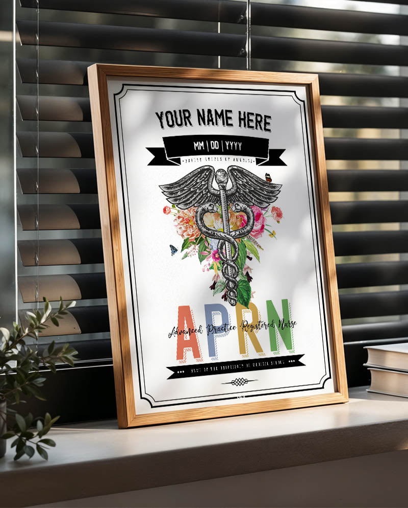 Floral Caduceus Nurse Print