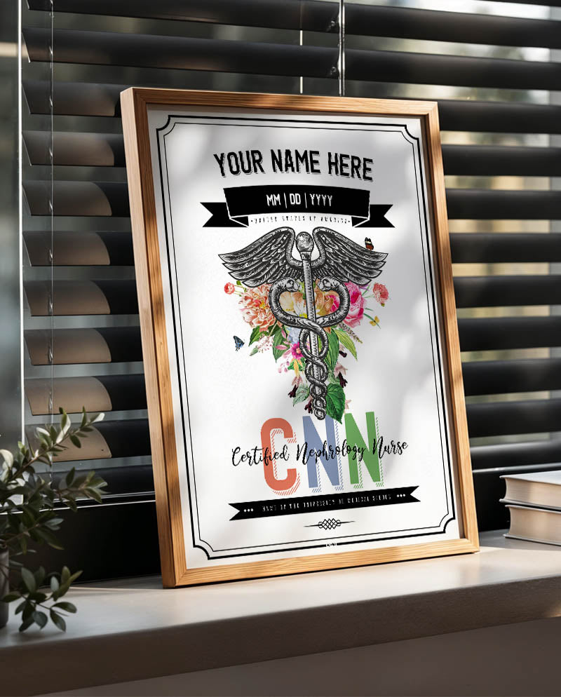 Floral Caduceus Nurse Print
