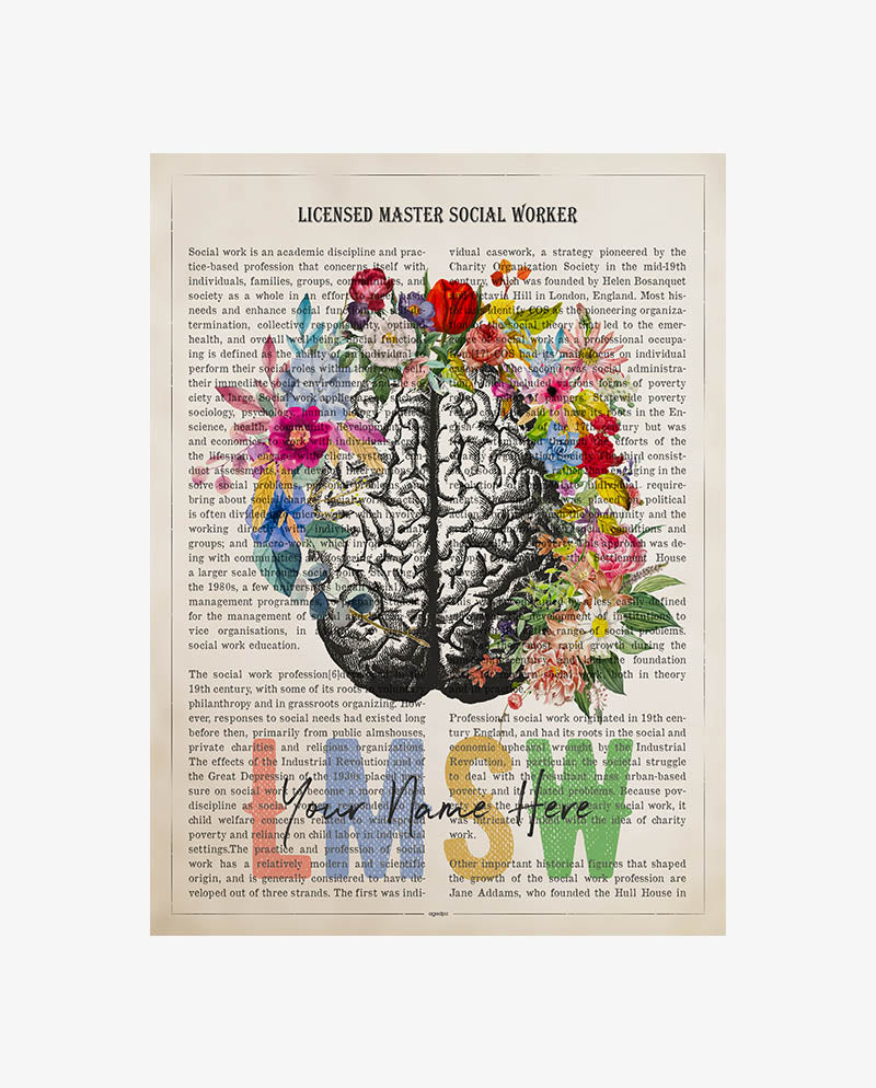 Personalized LMSW print for Licensed Master Social Worker