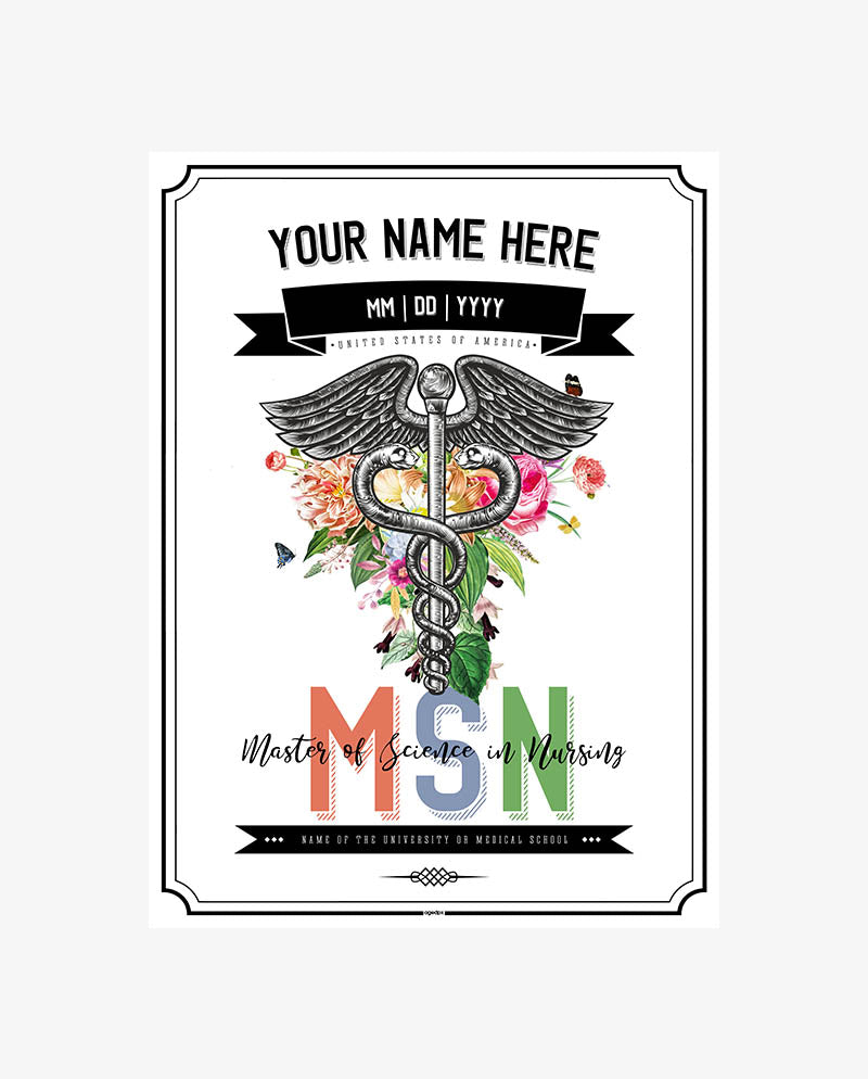 MSN Graduation Print For Master of Science in Nursing