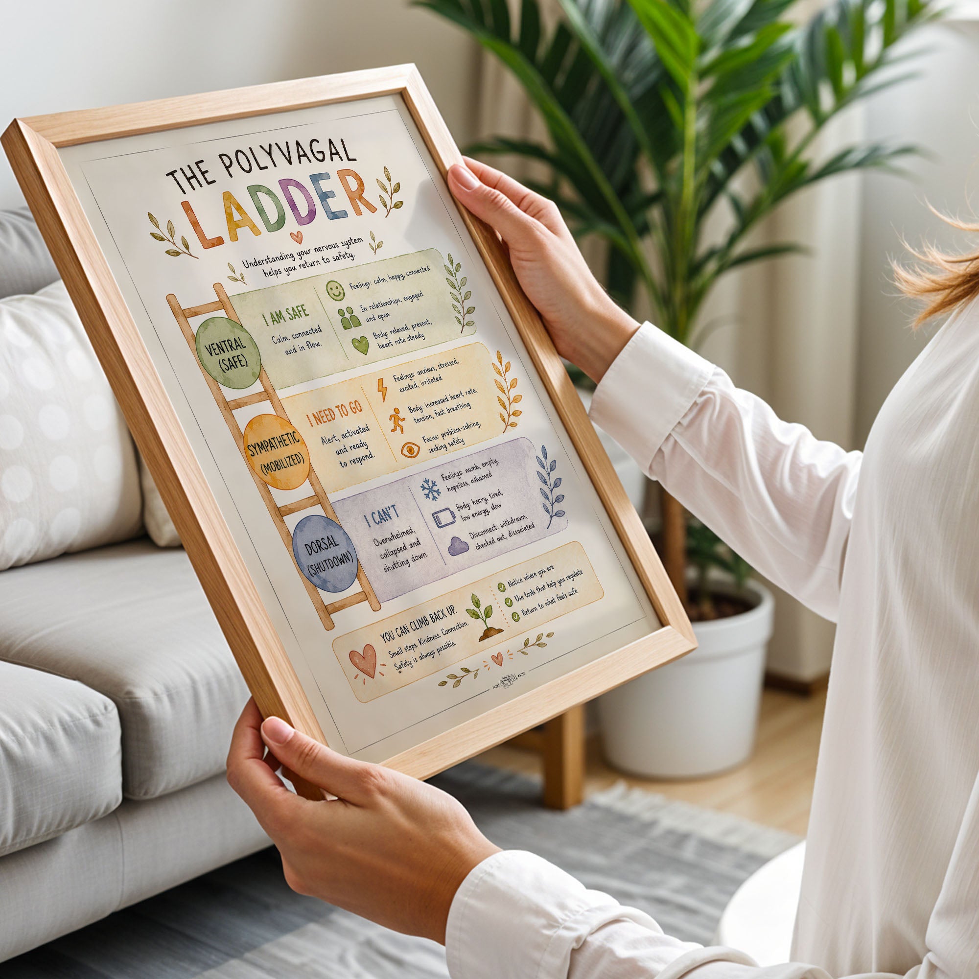 Polyvagal Ladder Poster Nervous System Regulation Chart