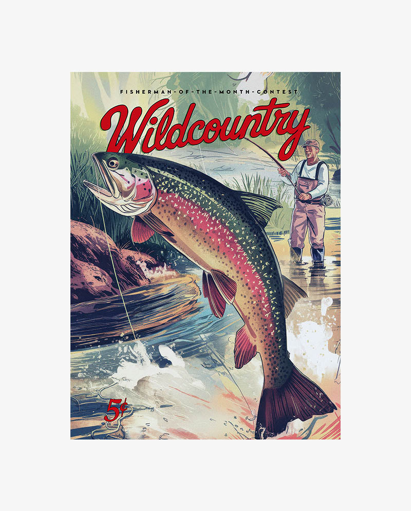 Retro Trout Fishing Print