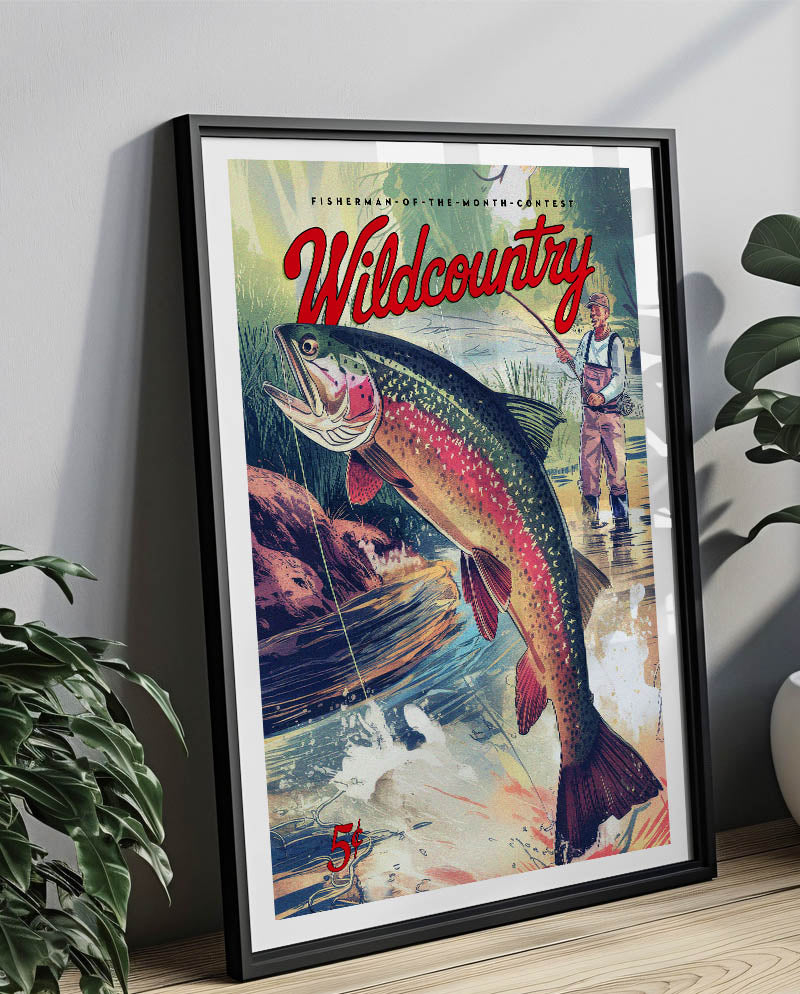 Retro Trout Fishing Print