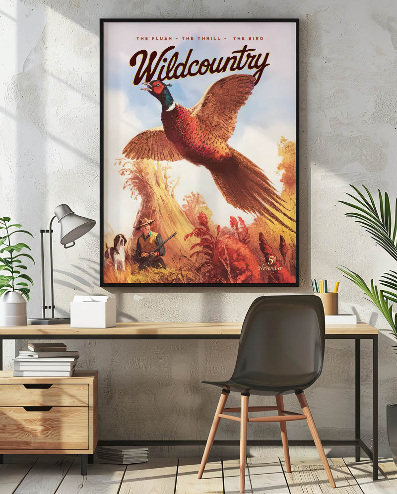 Retro Pheasant Hunting Print