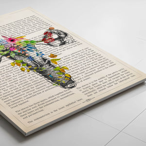 Uterus Anatomy with Flowers Print