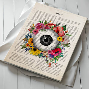 Eye Anatomy With Flowers Print