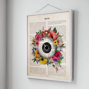 Eye Anatomy With Flowers Print