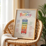 Check Your Battery Poster Feelings Check In Chart