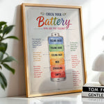 Check Your Battery Poster Feelings Check In Chart
