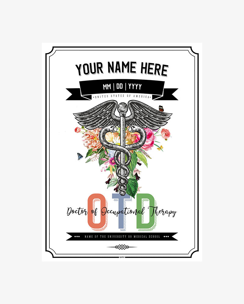 OTD Graduation Print For Doctor of Occupational Therapy
