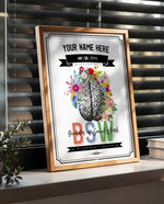Floral Brain Social Work Print
