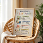 What Do I Need Right Now Poster Self Check In Chart