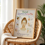 Facial Lymphatic Drainage Map Poster Face Lymph Flow Chart