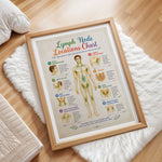 Lymph Node Locations Chart Poster Lymphatic System Anatomy Print