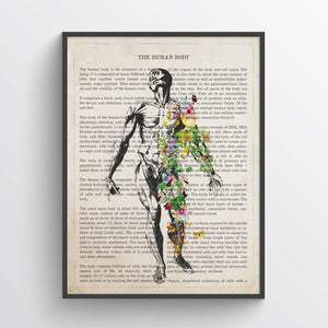 Human Body Anatomy Flower Print