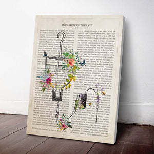 IV Bag with Flowers Print