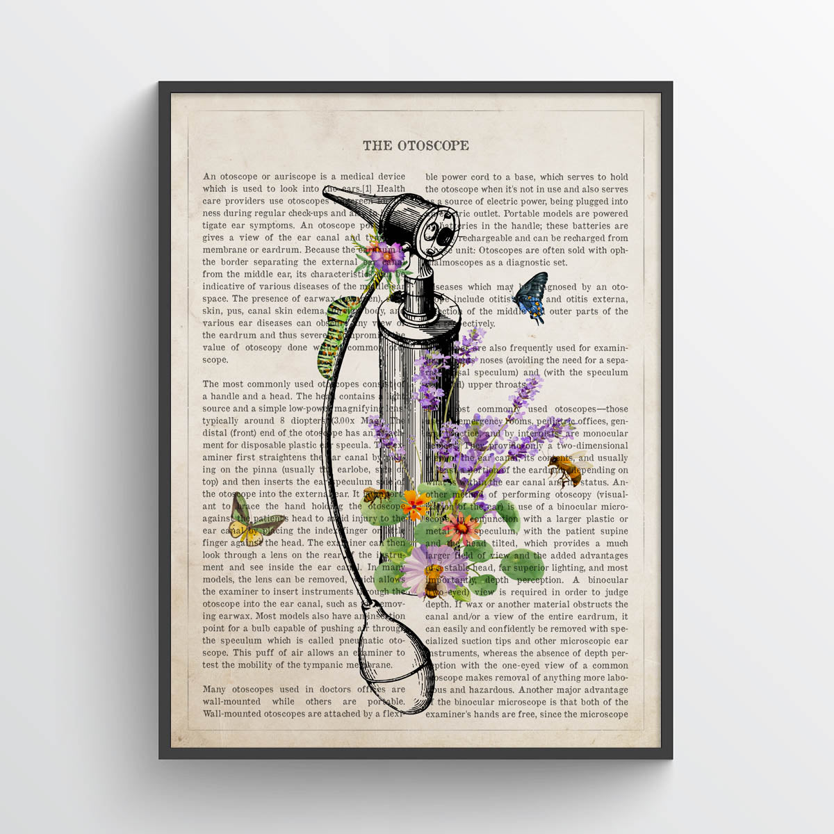 Otoscope with Flowers Print