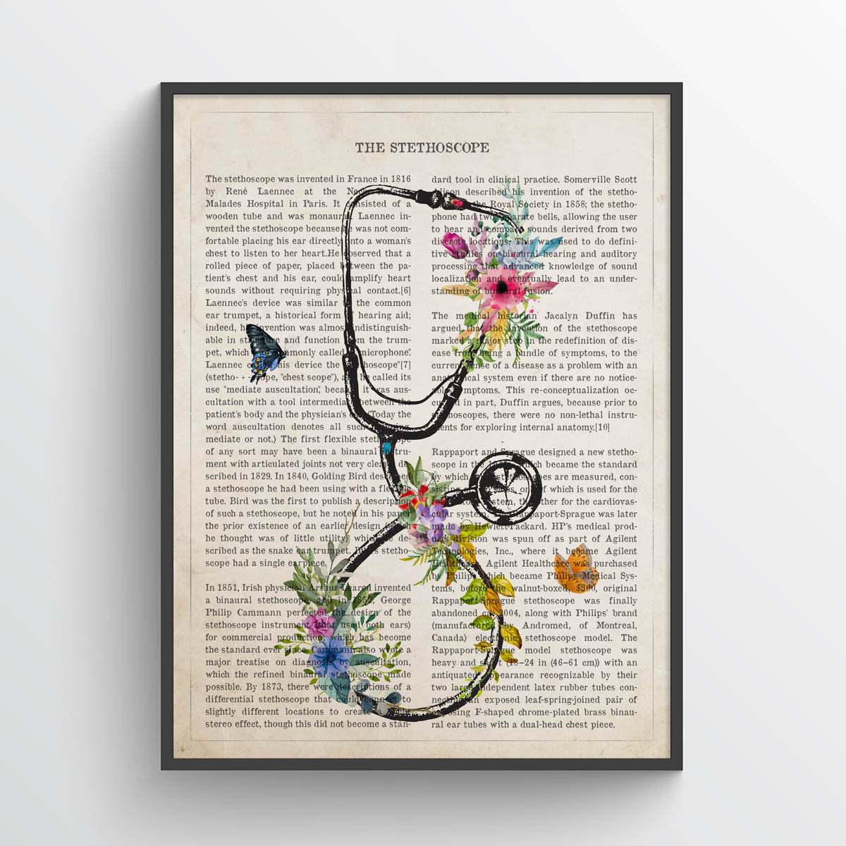 Stethoscope with Flowers Print