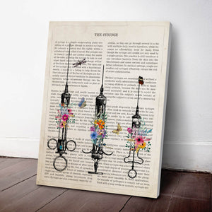 Syringes with Flowers Print