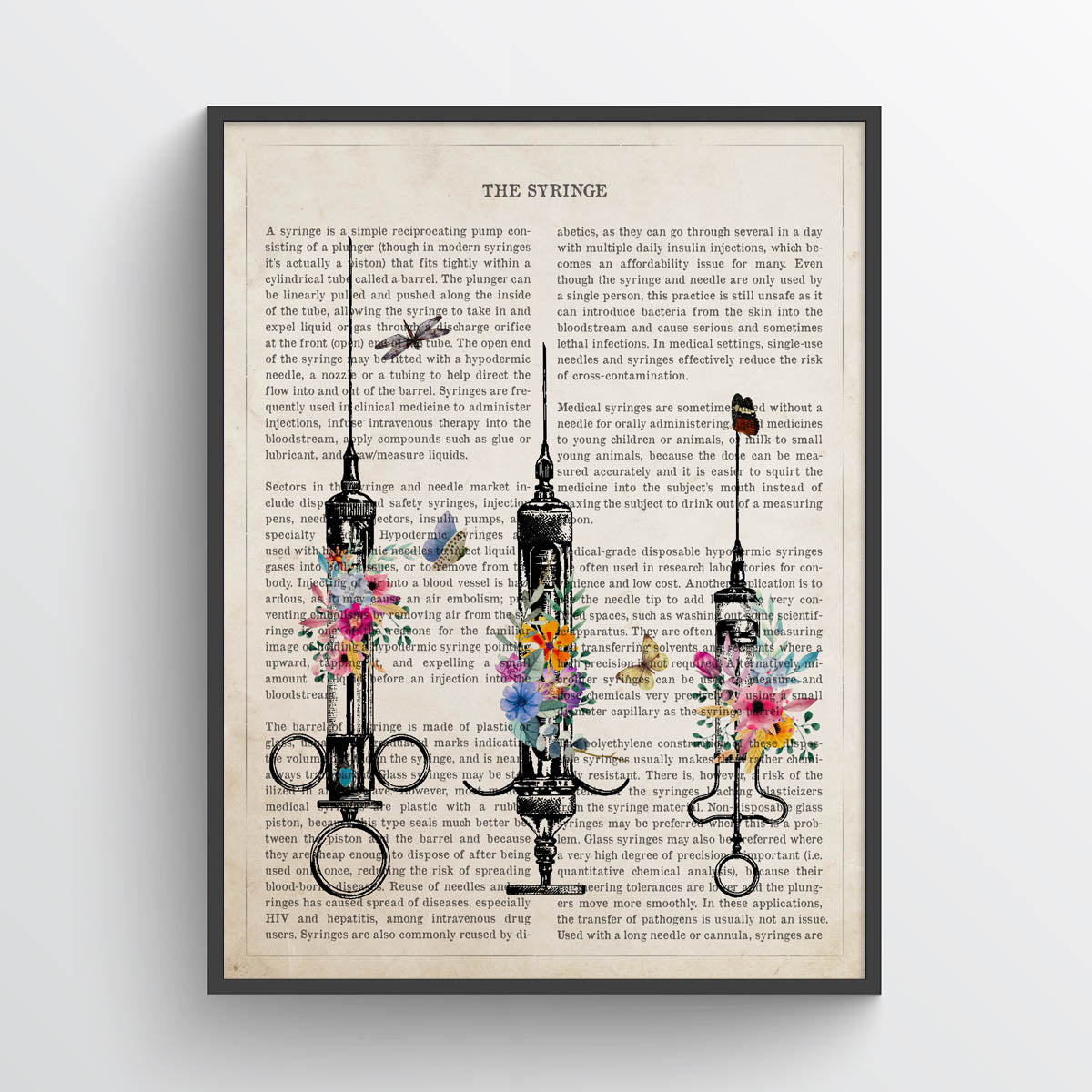 Syringes with Flowers Print