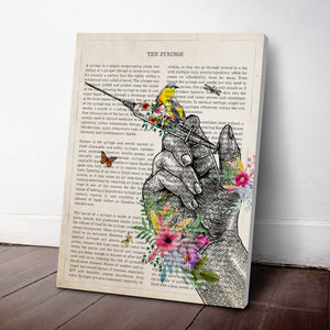 Syringe with Flowers Print