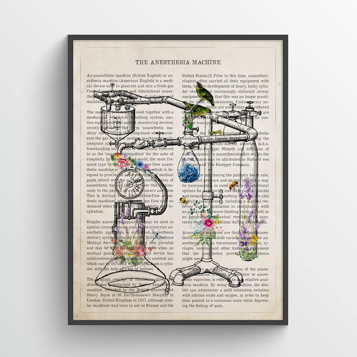 Anesthesia machine with Flowers Print