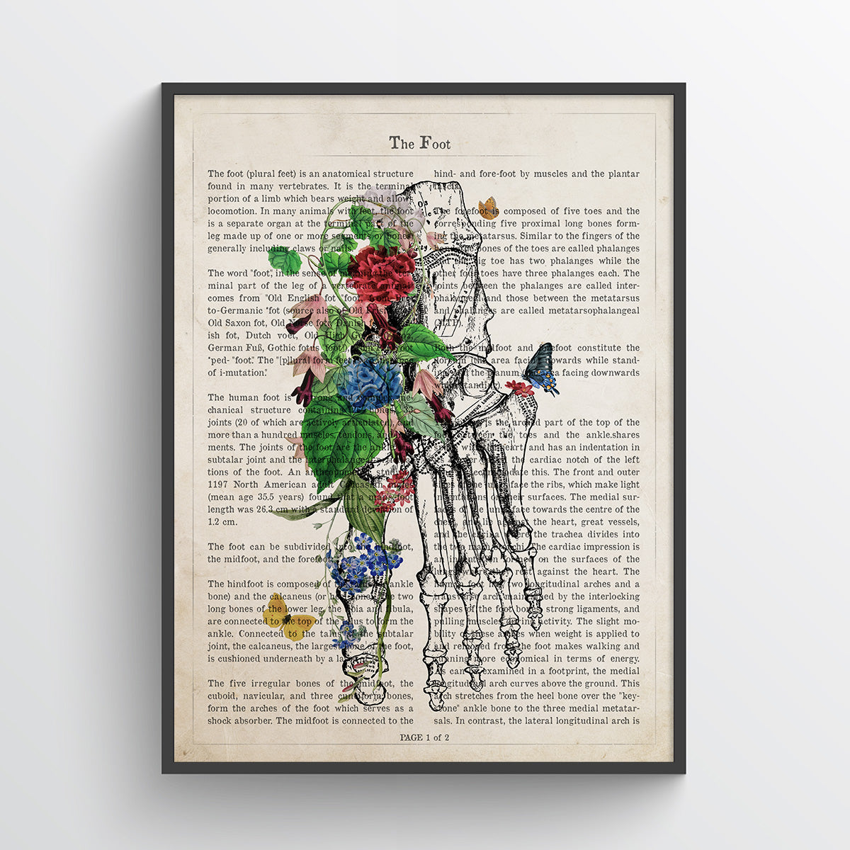 Foot Art Flower Anatomy Print