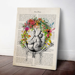 Twin Fetuses in Womb Flower Anatomy Print