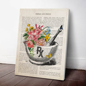 Mortar and Pestle Flower Print