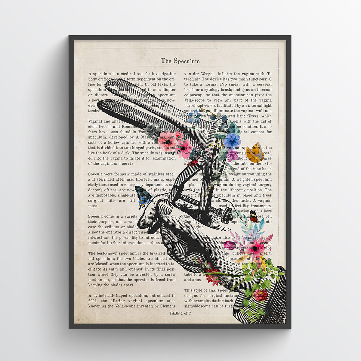 Speculum with Flowers Print